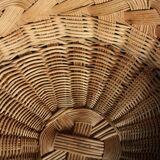 Round wicker basket vintage weaving
