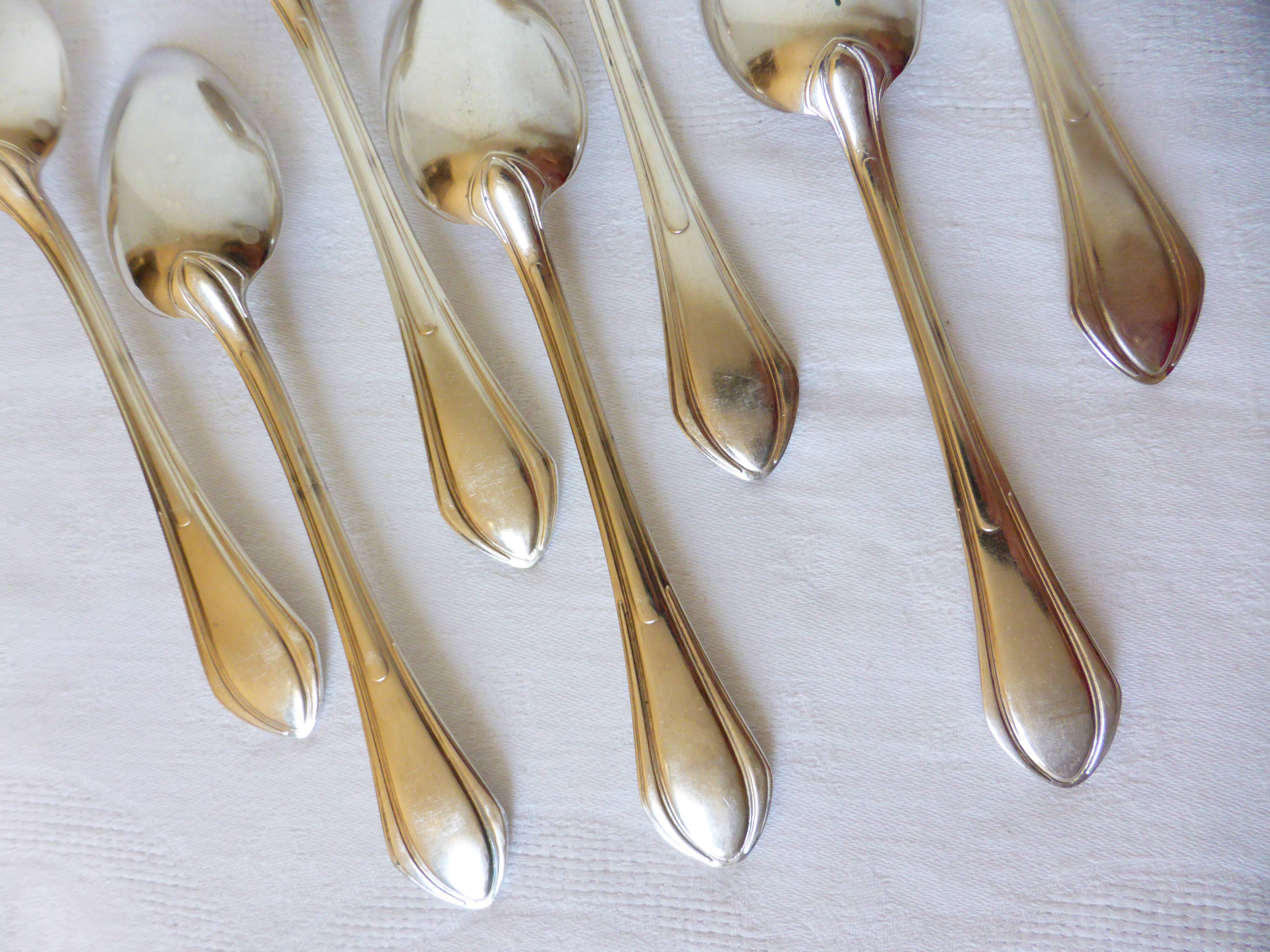 7 silver-plated metal soup spoons with hallmarks 2106231