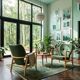 Pair of longue chairs royal green velvet by Ikea