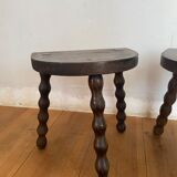 Paire tabourets de laitiers bas ancien