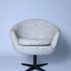 Fauteuil pivotant, tissu bouclé rouge et orange, années 1970