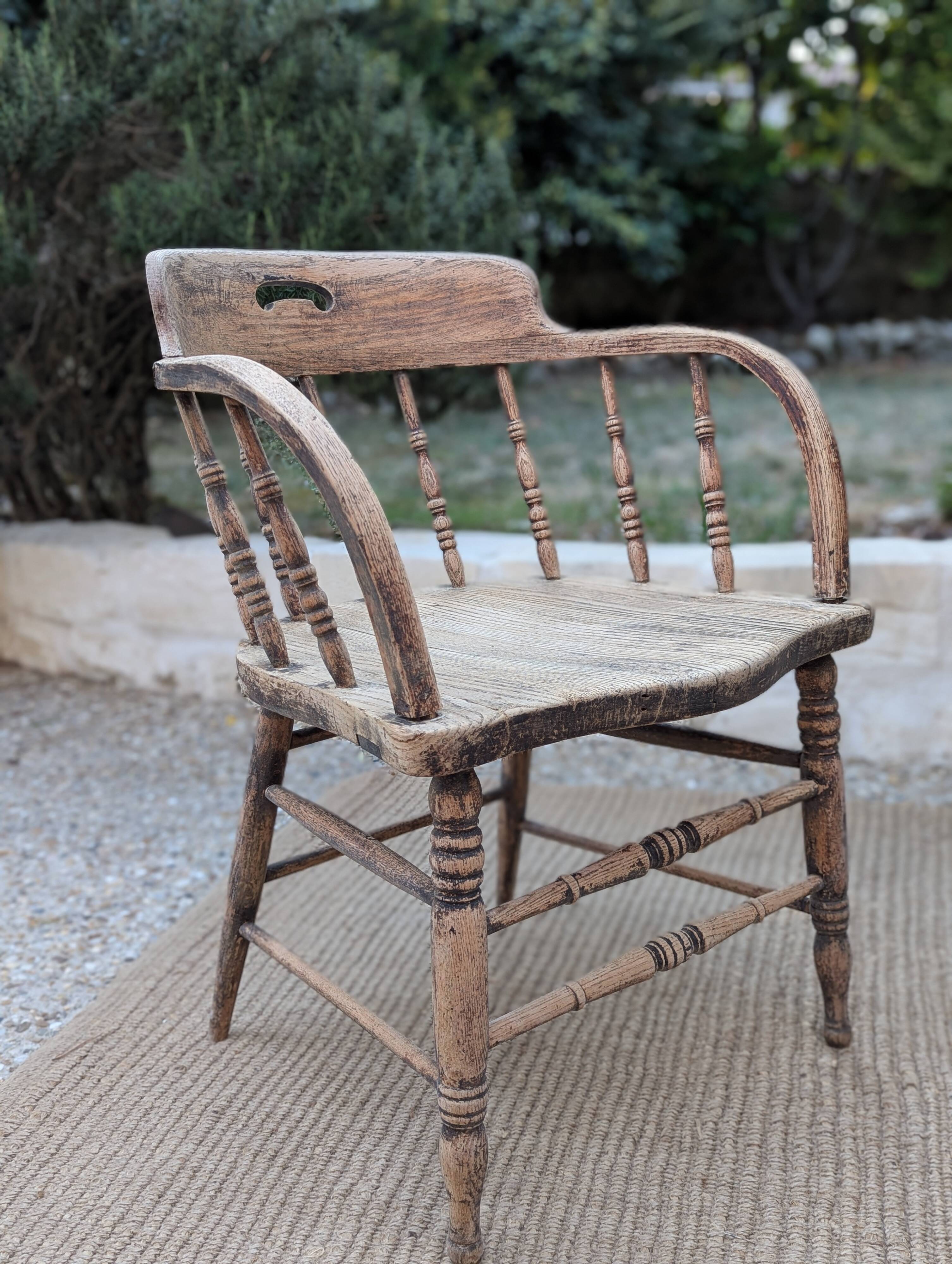 Pair of English captain's armchairs