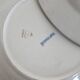 6 vintage ivory ironstone deep plates - Blue pattern