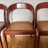Set of 4 Baumann caned gondola chairs