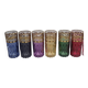 Set of 6 glasses decorated with gold
