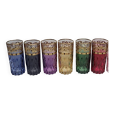 Set of 6 glasses decorated with gold