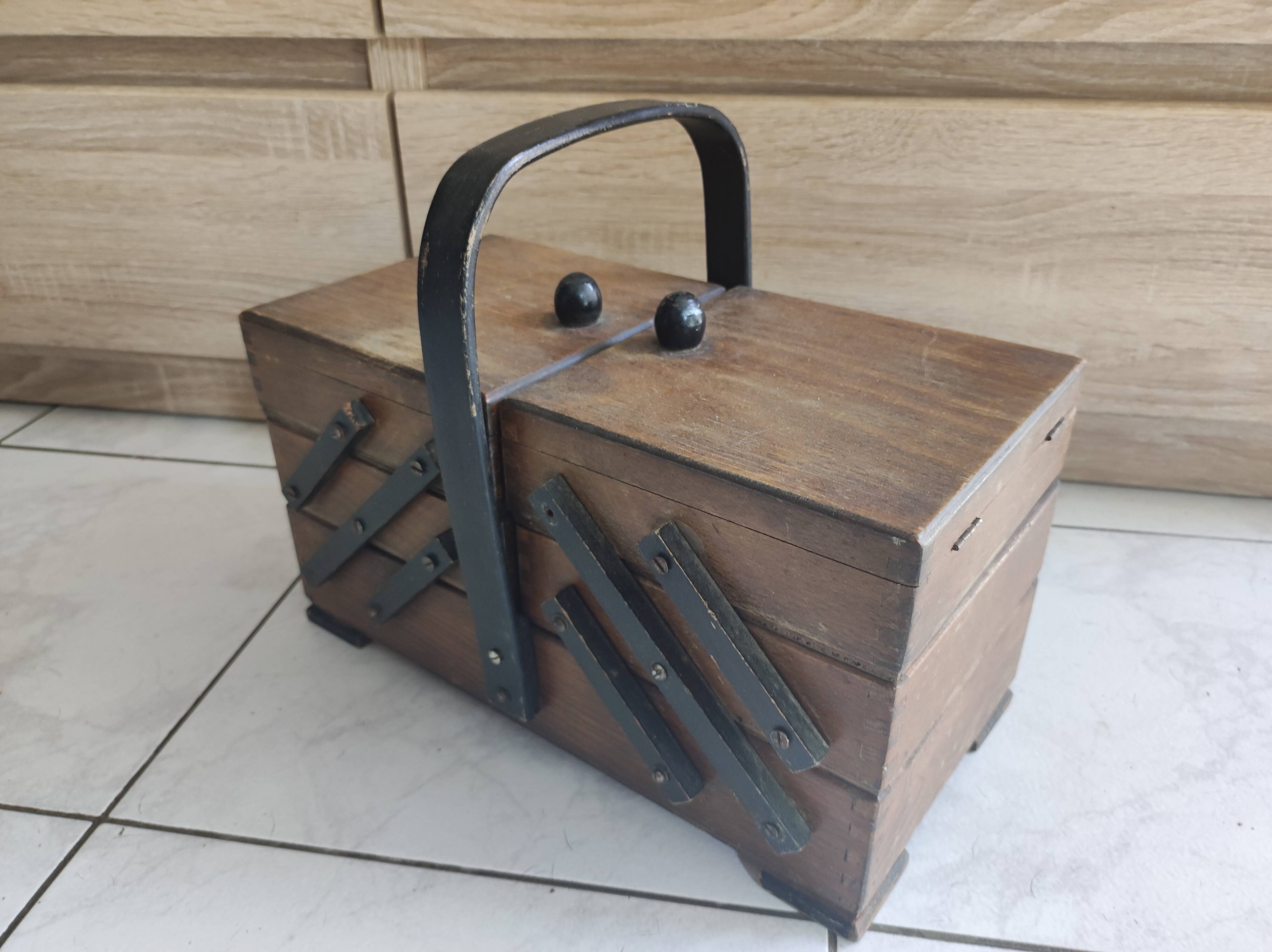 Vintage worker sewing box art deco style