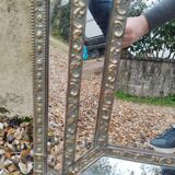Antique mirror with copper moulding.