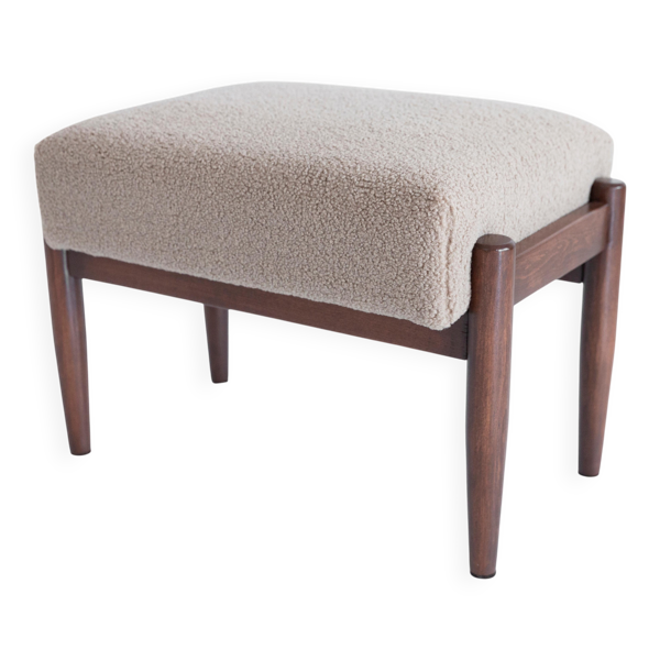 Tabouret vintage camel bouclé milieu du siècle, Edmund Homa, 1960s