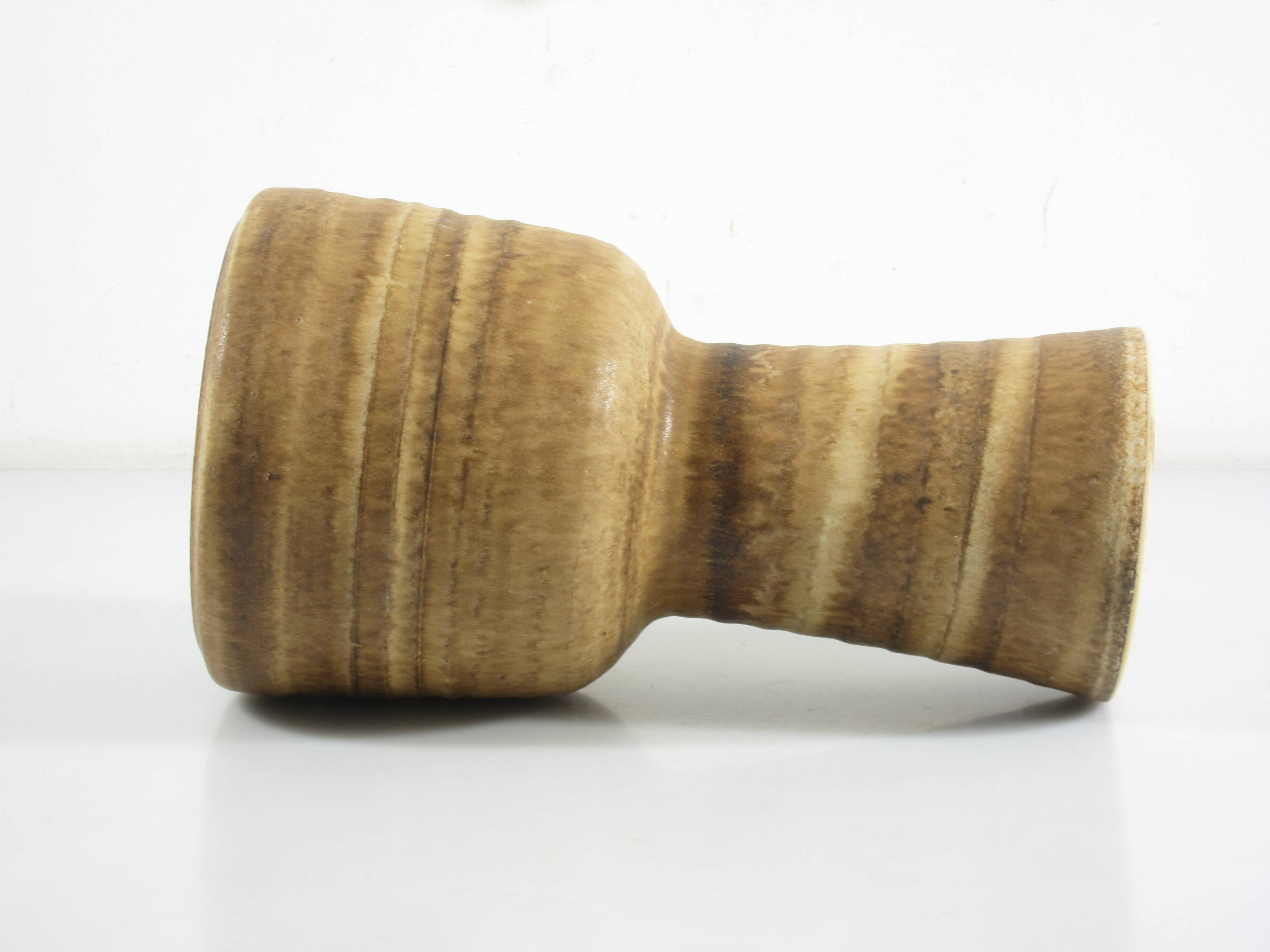 Brutalist Ceramic Vase, 1940s–1950s, Earthy Zen Tones, 33.5 cm