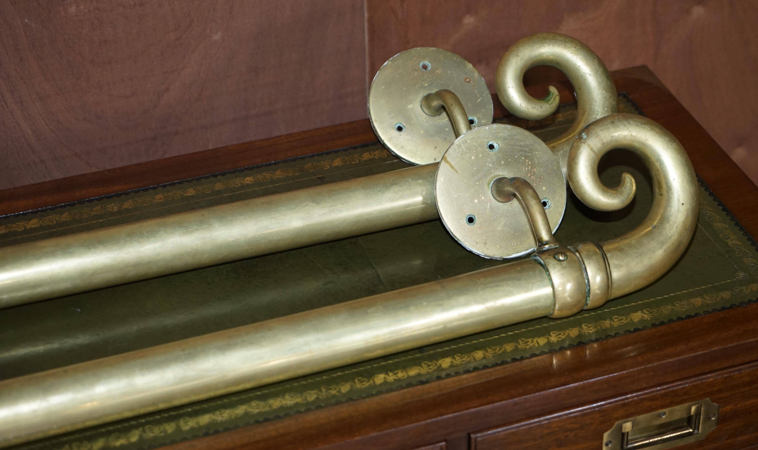Pair of very large antique Victorian brass door handles.