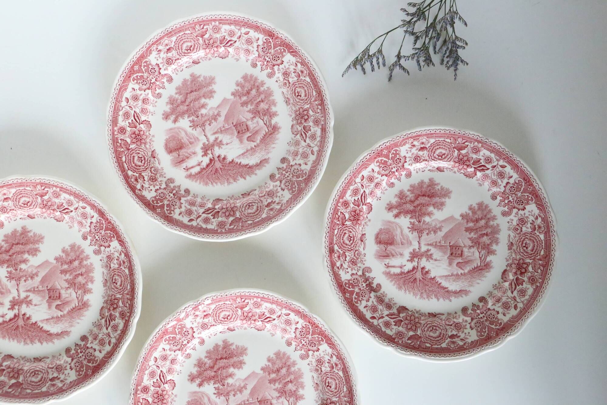 Set of 4 Burgenland dessert plates, pink, Villeroy and Boch