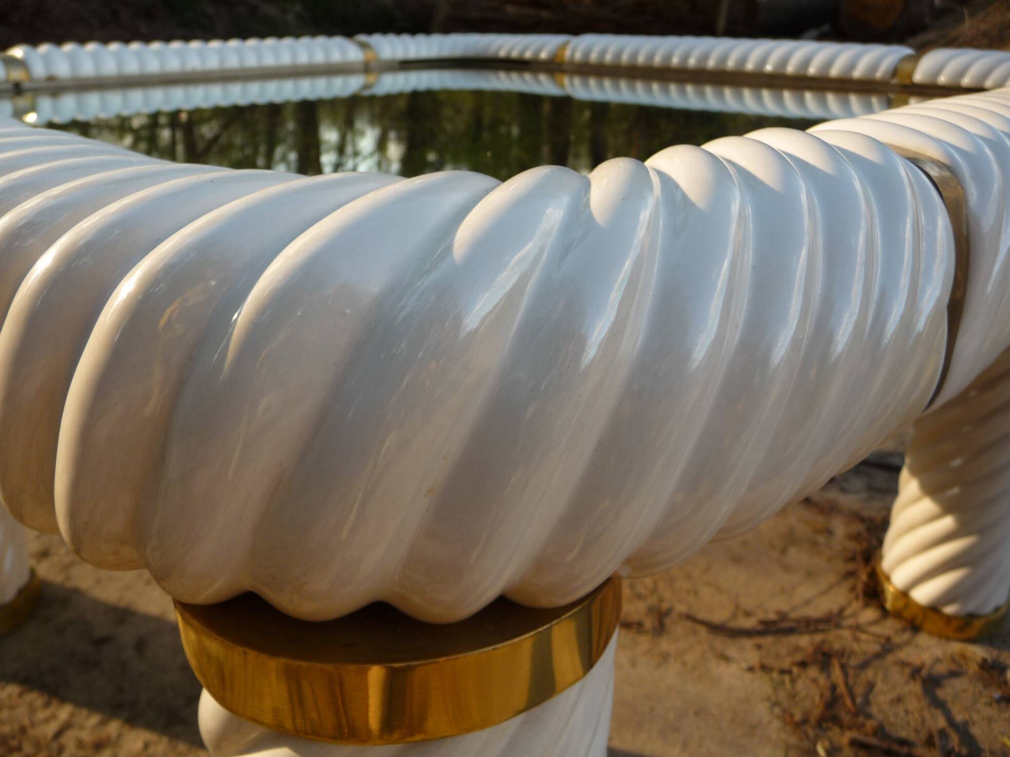 Ceramic and mirrored glass coffee table by Tommaso Barbi, Italy, 1960s.