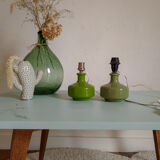 Pair of green vintage lamp feet