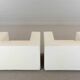 Pair of vintage Throw Away Armchairs by Willie Landels for Zanotta, white Vinyl