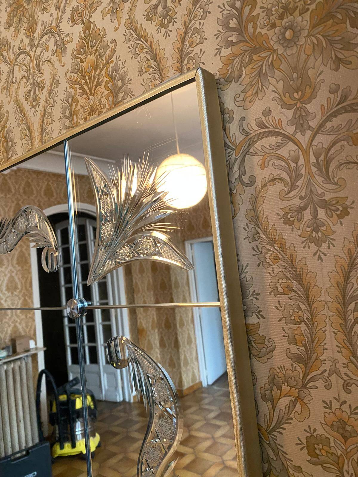 Art Deco sculpted bistro brasserie mirror 1960