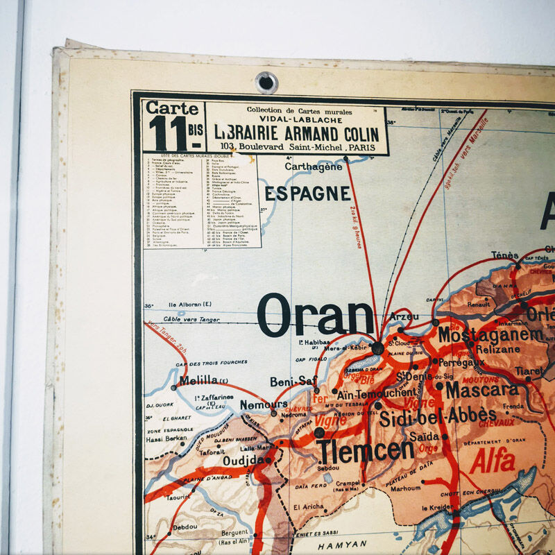 Vidal Lablache school map No.11 Algeria and Tunisia