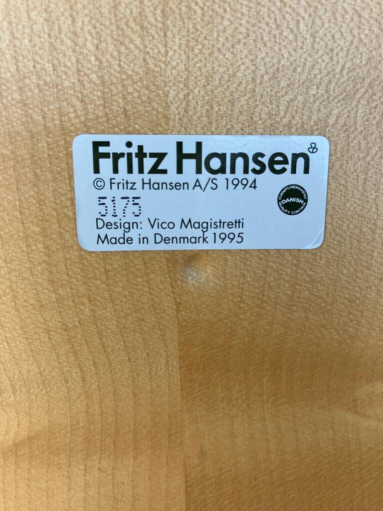 6 VM3 Vico Magistretti Chairs-Armchairs for Fritz Hansen