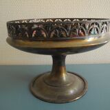 old silver-plated metal bowl cup shabby chic