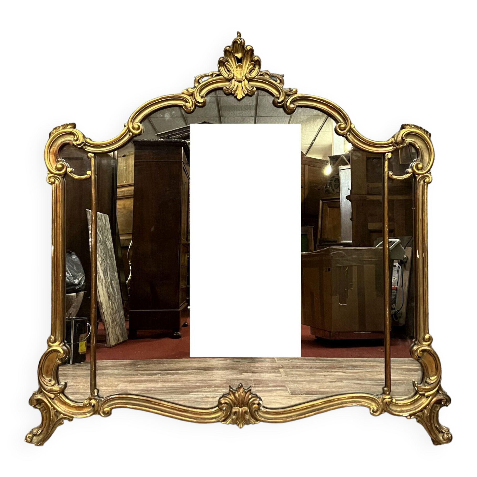 Miroir style Louis XV en bois vers 1950 112x110cm