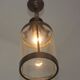 Vintage French Round Hall Lantern In Copper With Cylindrical Glass Shade 3681