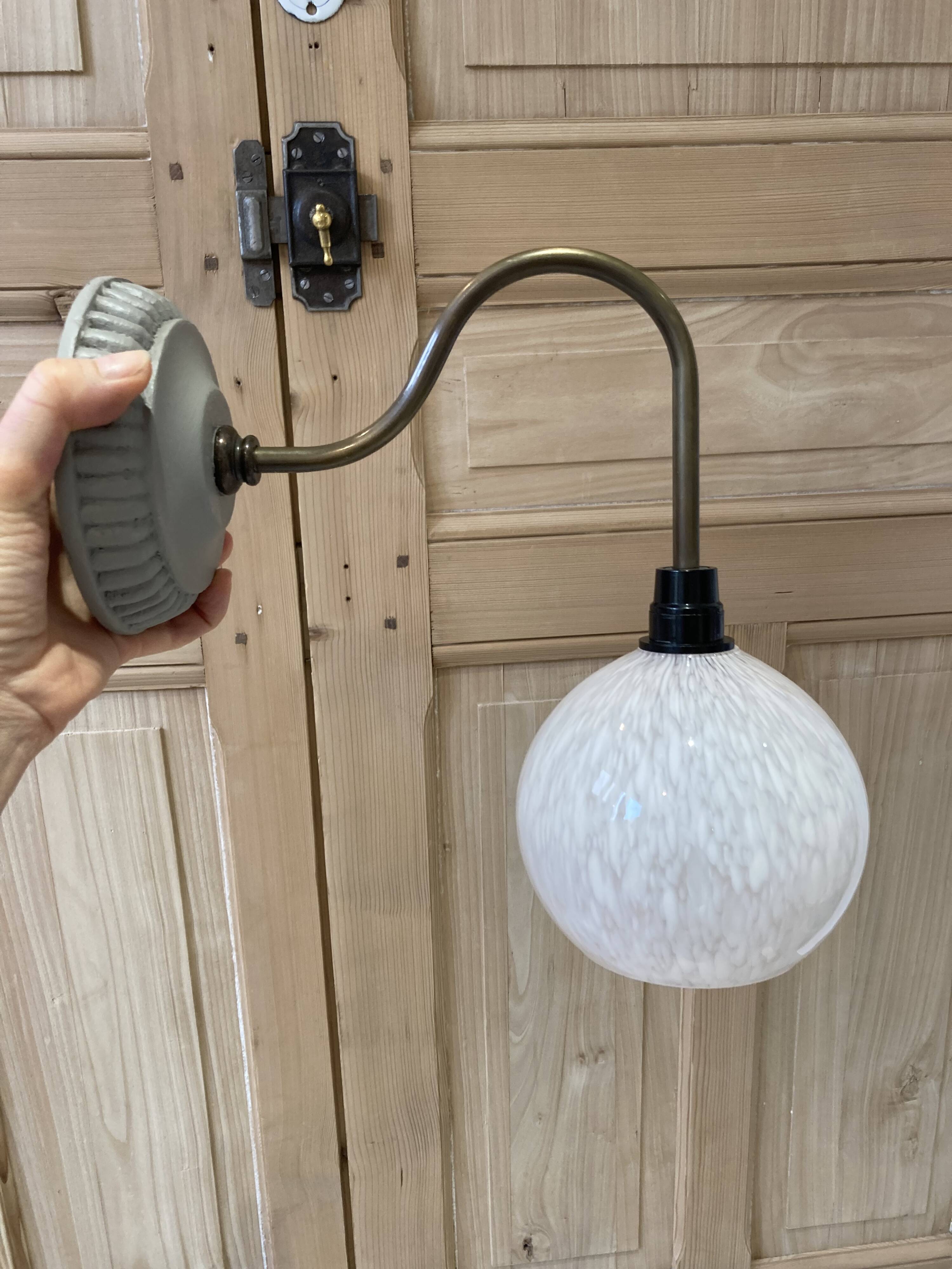 pair of pink Clichy glass wall lights