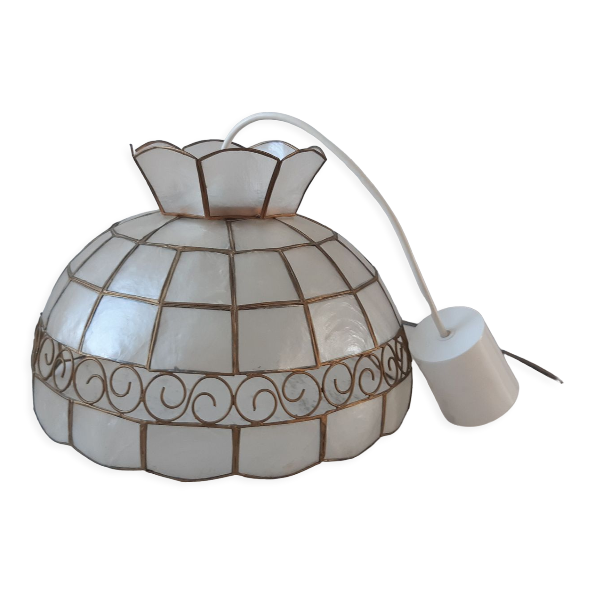 Suspension in mother-of-pearl and brass 50s