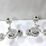 Pair of silver bronze candelabras