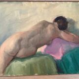 Nude woman lying down, oil on canvas.