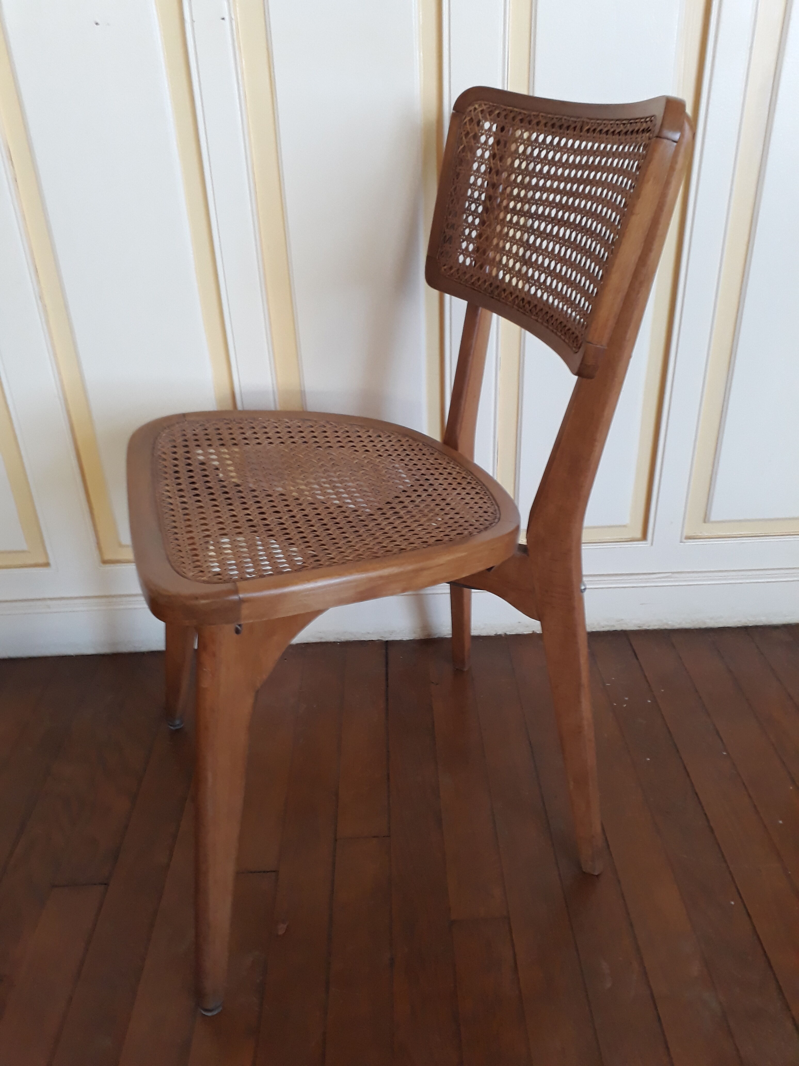 Chair rare Monoblock 1950 caning