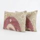 Set of 2 vintage embroidered cushion covers 36x56 cm