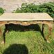 Louis XV coffee table in white Carrara marble with a gilded bronze base.