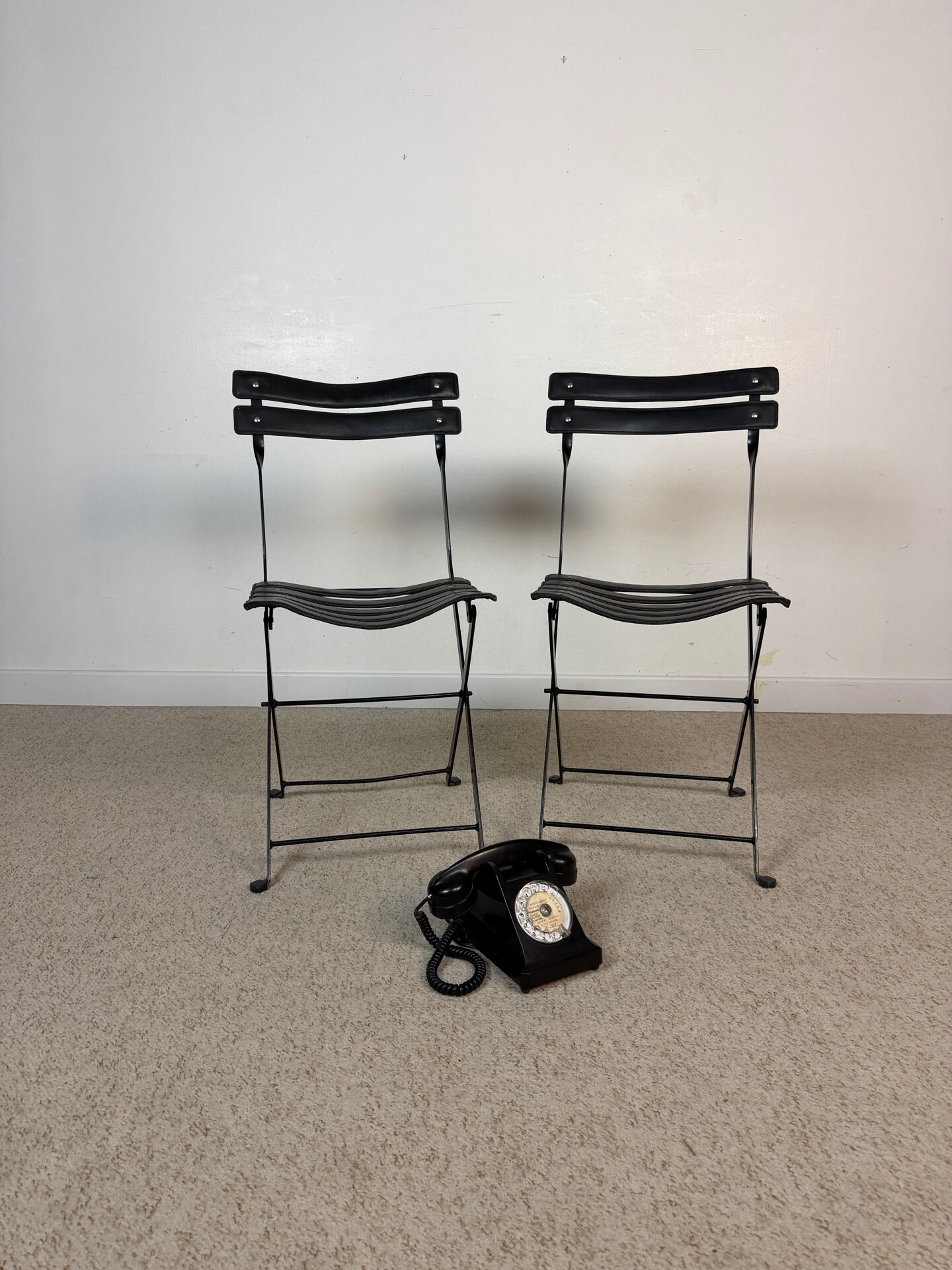 Pair of Celestina chairs by Marco Zanuso for Zanotta in black leather.