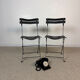 Pair of Celestina chairs by Marco Zanuso for Zanotta in black leather.