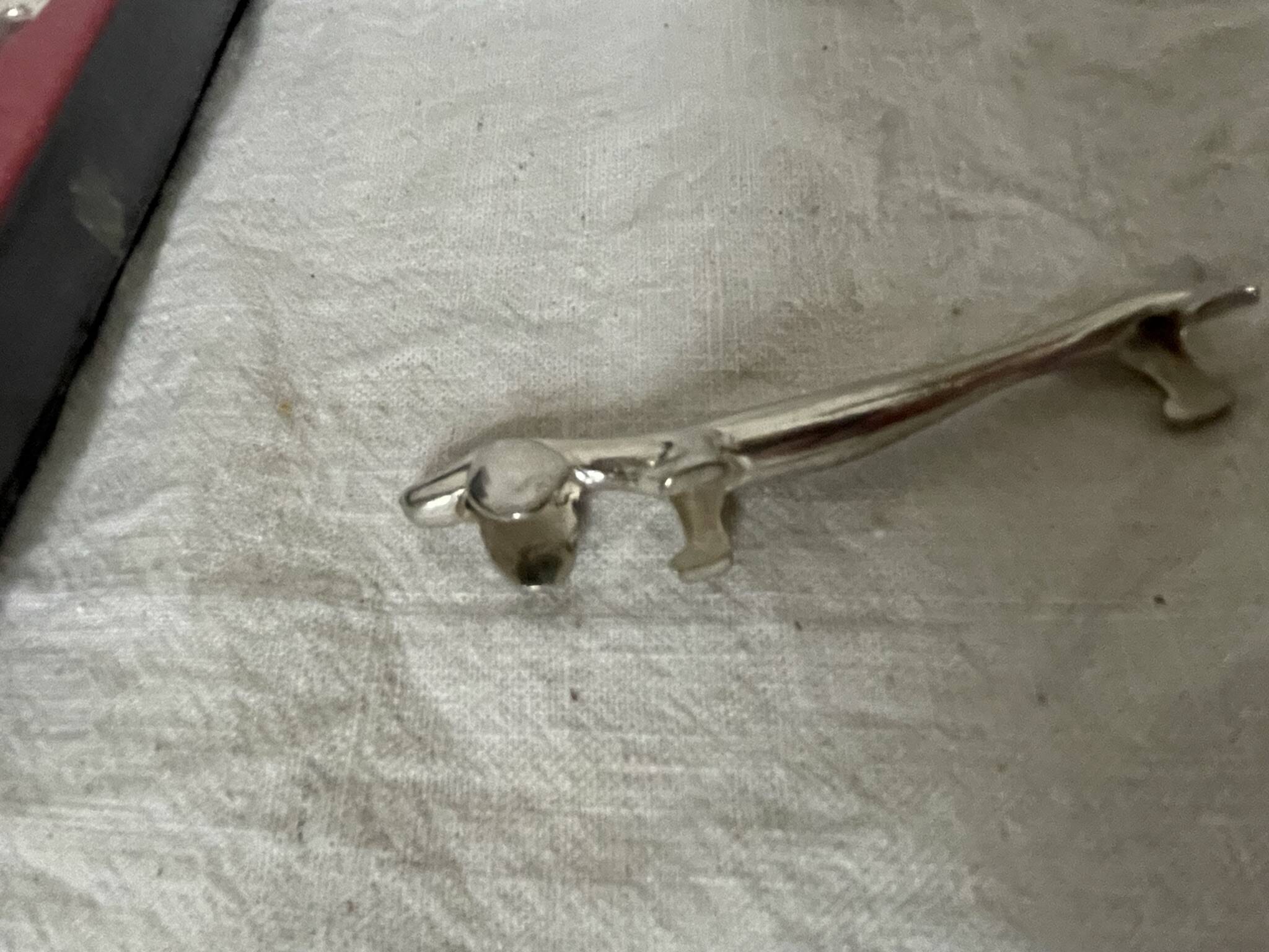 Silver dachshund knife holder