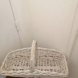 Vintage white wicker basket for flowers or others