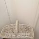 Panier en osier blanc vintage pour fleurs ou autres