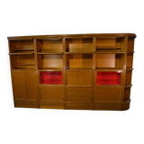 Modular furniture set by Martin Dupuis in light oak, 1960
