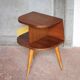 Vintage wooden bedside table, wooden bedside table with compass legs