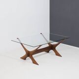 Örebro Glas ‘Condor’ walnut & glass coffee table by Fredrik Schriever-Abeln