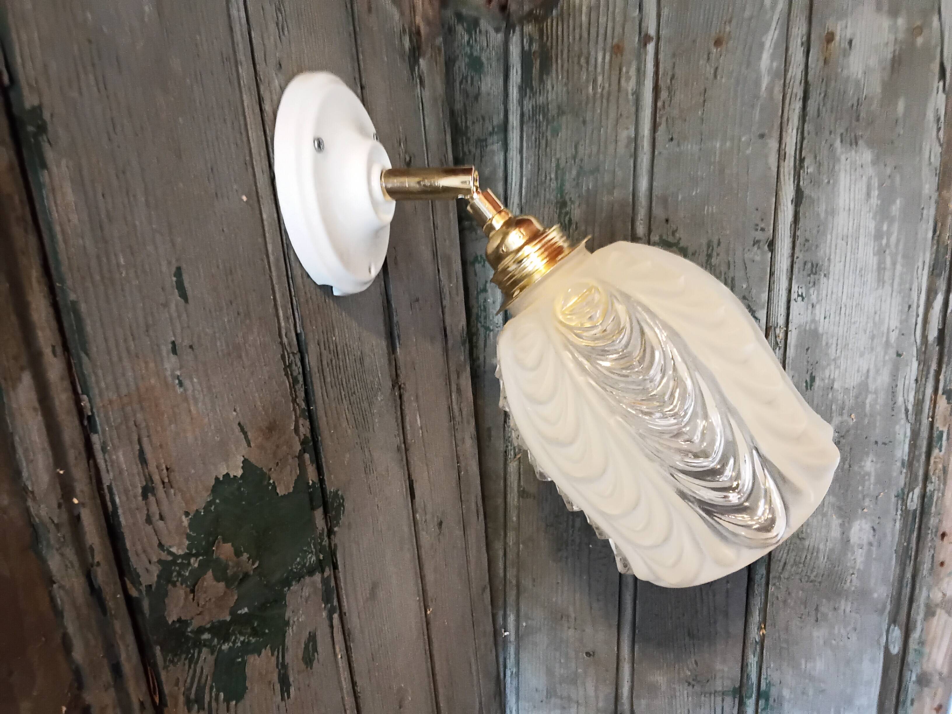 Vintage molded glass wall light