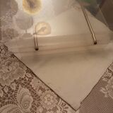 Plexiglass and gold steel magazine rack from the 70s