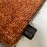 Pair 70s brown velvet armchairs