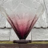 Schneider coupe en verre blanc et violet