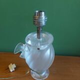 Lalique crystal lamp foot, doves