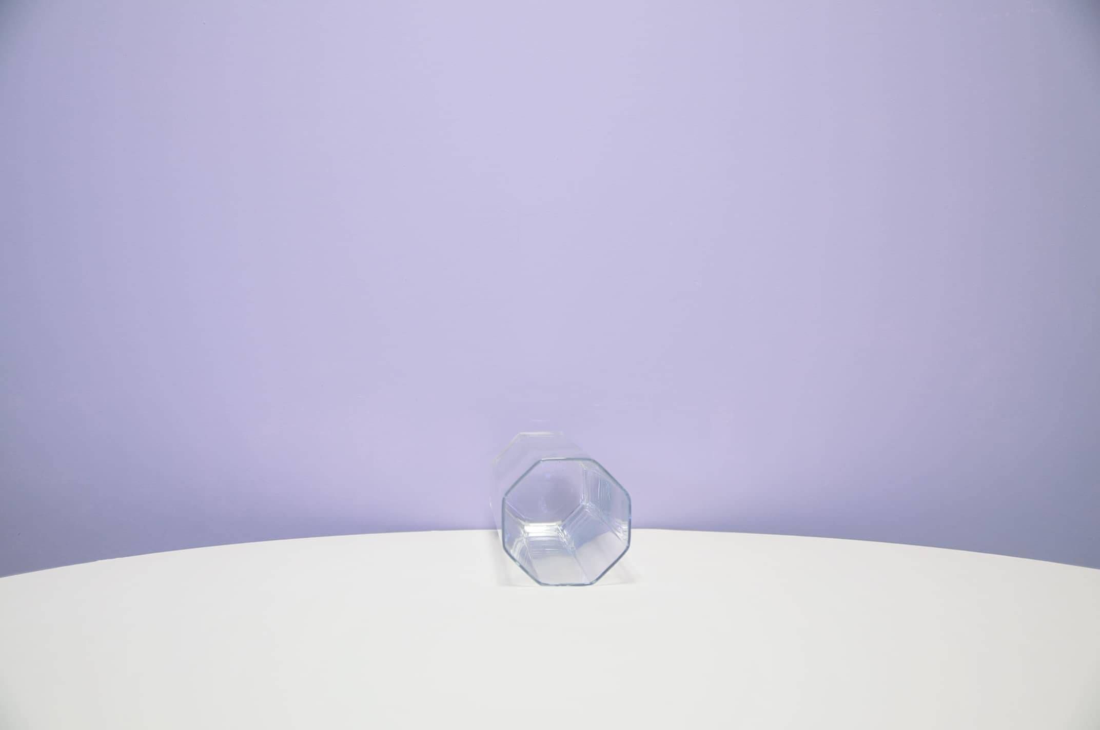 vintage 8-sided glass vase