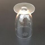 1930s 3 Glasses on pedestal Chiseled floral decoration