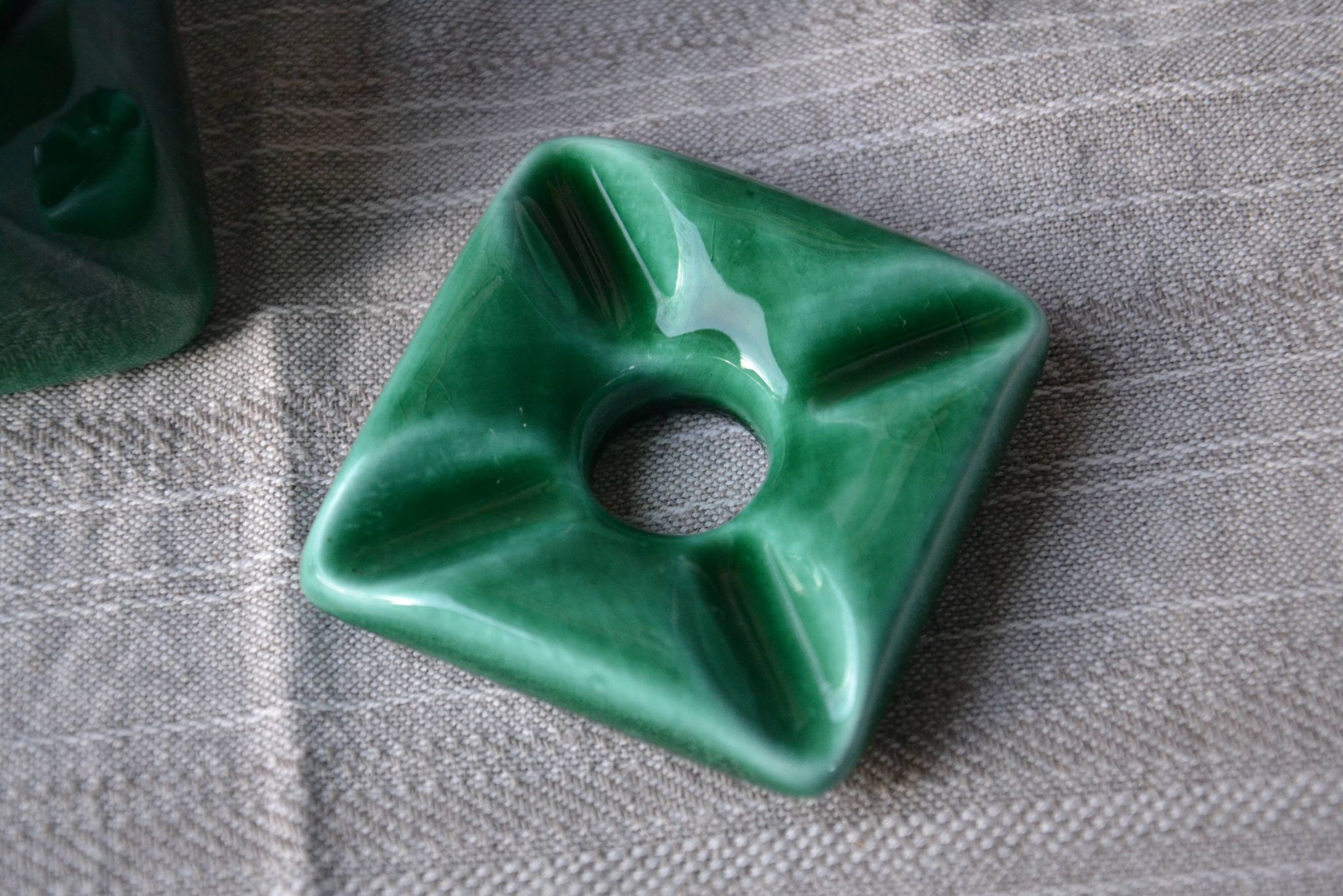 Cendrier/vide poche céramique verte Proceram Provence