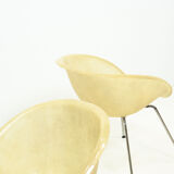 Set of two vintage fiber glass shell chairs