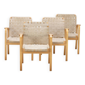 4 fauteuils Alvar Aalto modèle 45